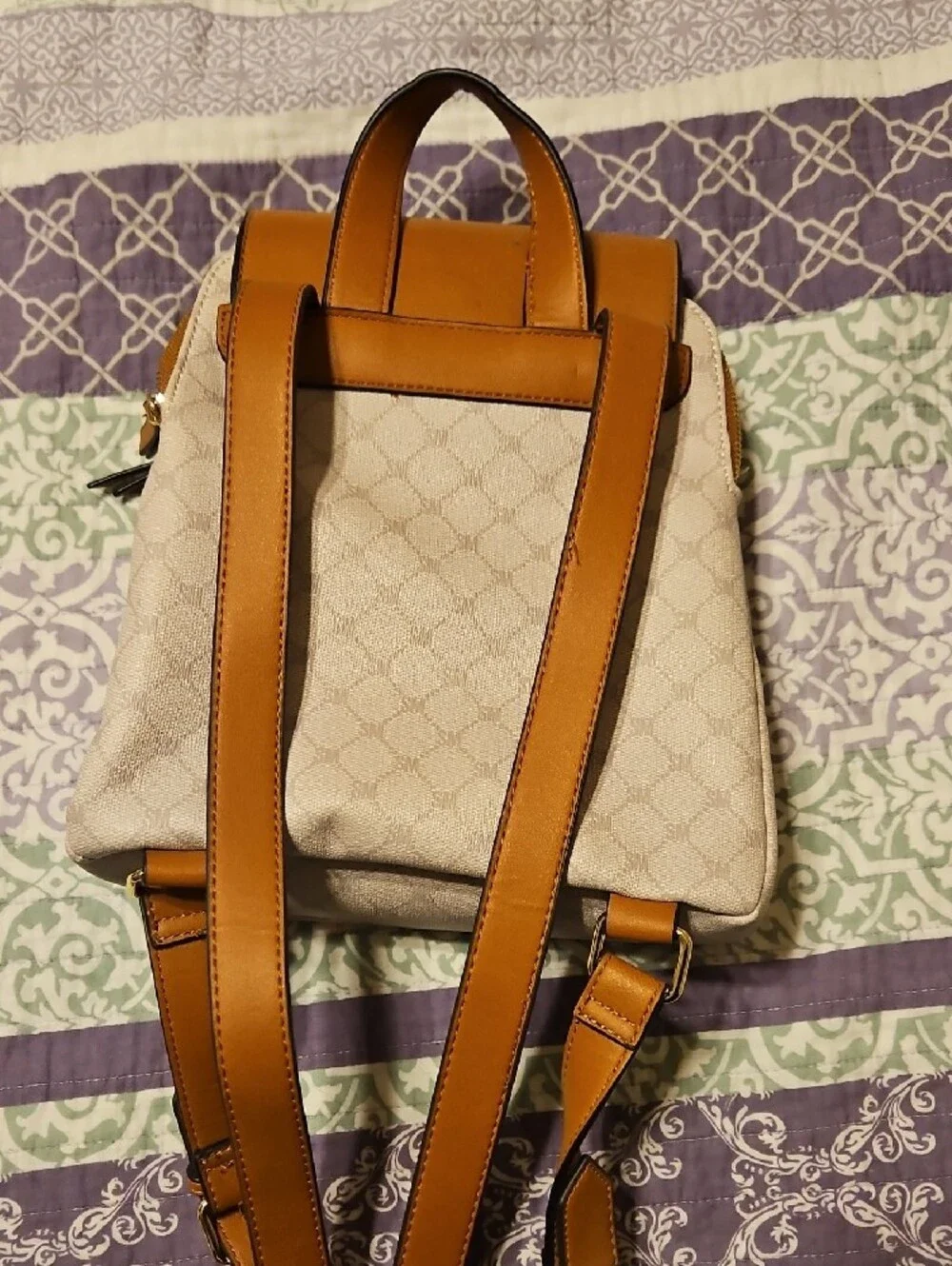 Steve Madden Floral Dragon Backpack with Tan Trim